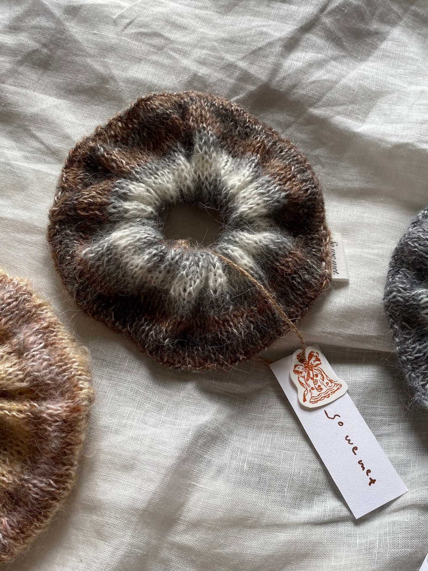 Colorful Knitted Mohair Scrunchie (3 Colors)