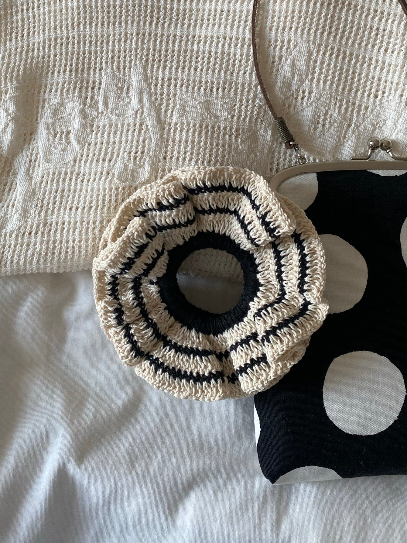 Striped Crochet Scrunchie