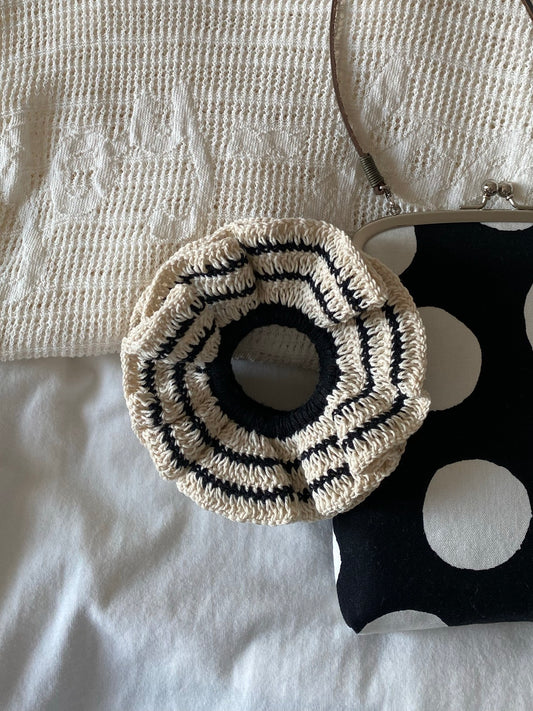 Striped Crochet Scrunchie